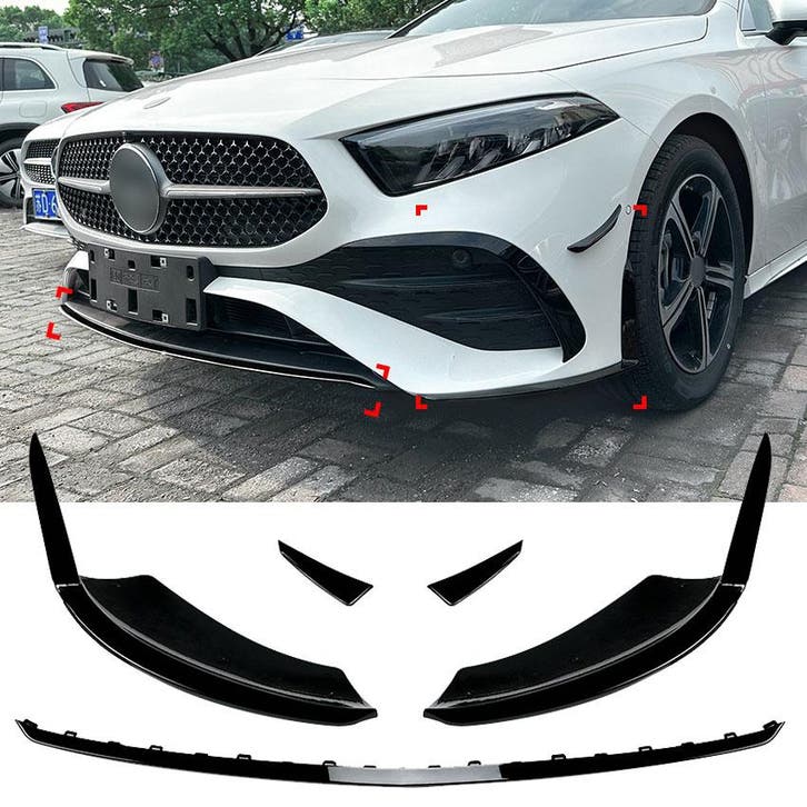AERO VOORSPOILER SPLITTER ZWART Voorzijde passend voor Merce, Auto diversen, Auto-accessoires, Verzenden