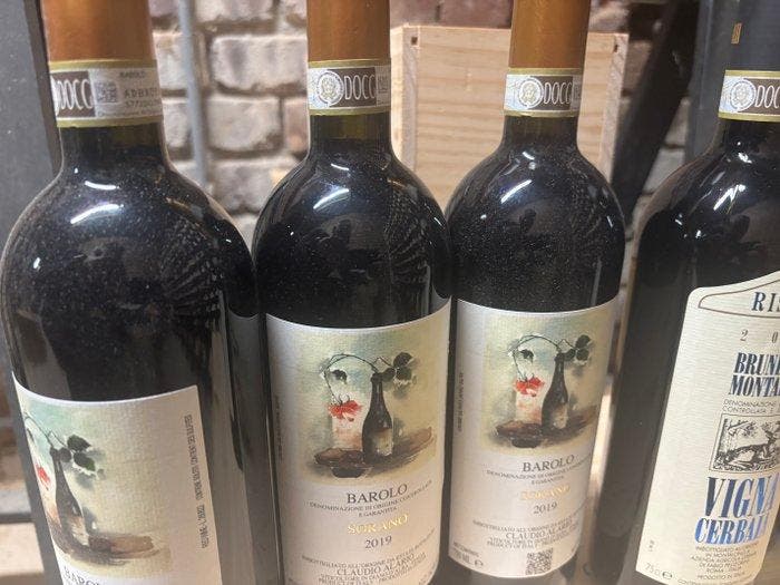 2019 x3 Claudio Alario Sorano Barolo & 2015 x3 Ris. Vigna, Verzamelen, Wijnen
