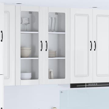 vidaXL Wandglas Kasten PORTO Hoogglans wit 40 x 31 x 100 cm, Verzenden