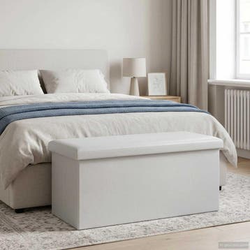 vidaXL Vouwbare Opbergbank Wit 180 kg 80 L 77 x 38 x 38 cm, Verzenden, Nieuw