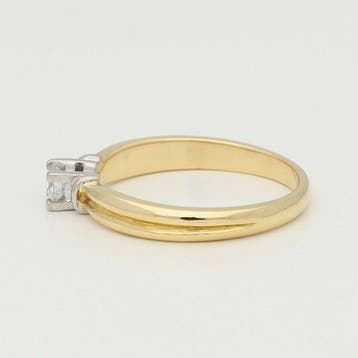 Ring - 18 karaat Geel goud, Witgoud Diamant (Natuurlijk), Nieuw