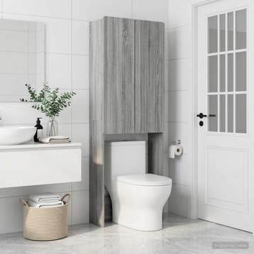 vidaXL Toiletkast ZWOLLE Grijs Sonoma 66 x 25,5 x 190 cm, Verzenden, Nieuw