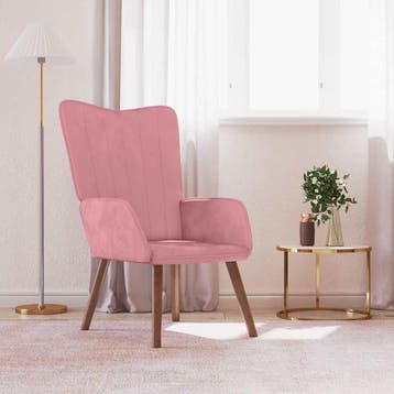 vidaXL Relaxstoel fluweel roze, Verzenden