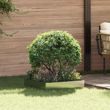vidaXL Gazonrand 60 x 60 x 20 cm Staal Zilverkleurig, Tuin en Terras, Verzenden, Nieuw