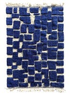 Tapis berbère marocain Mrirt bleu en laine - Tapis - 200 cm