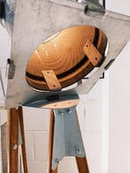 Statief vloerlamp - Vintage reflector op statief - Staal,, Antiek en Kunst