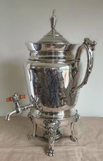 Samovar - Metaal, Verzilverd - Victoriaanse Samovar