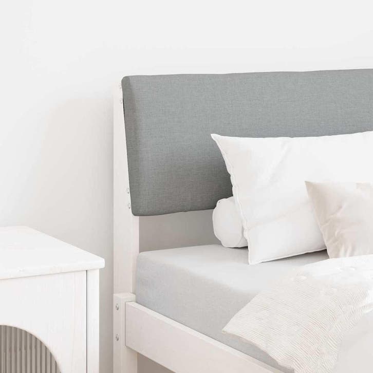 vidaXL Gestoffeerd hoofdbord Lichtgrijs 80 cm Massief, Huis en Inrichting, Slaapkamer | Bedden, Nieuw, Verzenden