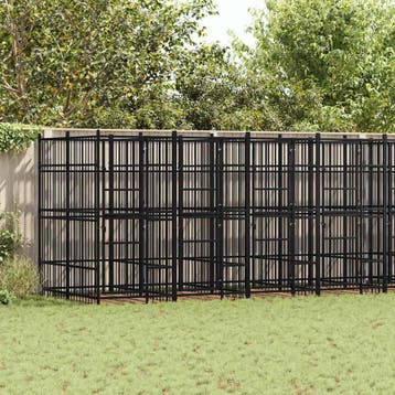 vidaXL Hondenkennel 14,75 m² staal, Dieren en Toebehoren, Verzenden, Nieuw