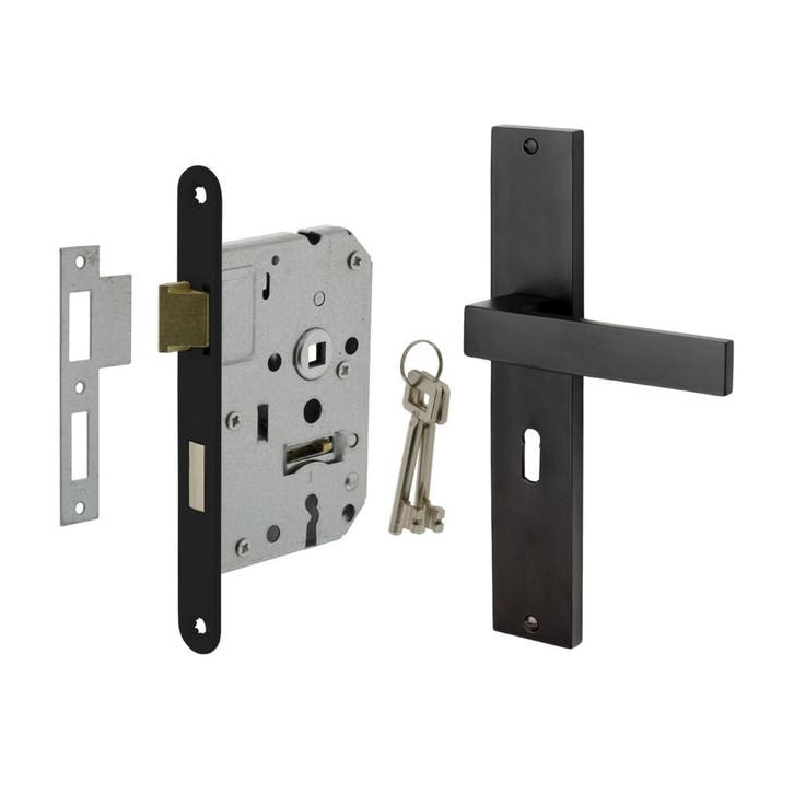 Deurbeslag set Lusso met sleutelgat en slot - voor binnen..., Bricolage & Construction, Serrurerie de bâtiment & Dispositif de fermeture