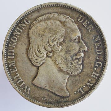 Nederland. Willem III. 2 1/2 Gulden 1874 (Zonder