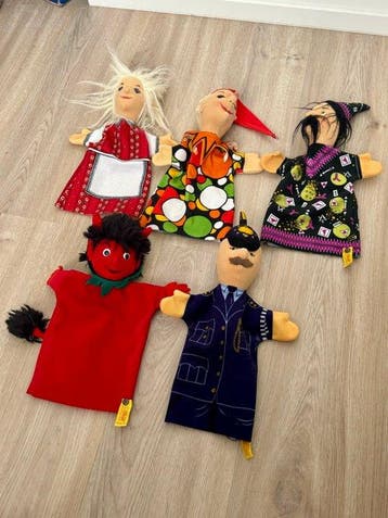 Steiff - Jouet Hand Puppet - Lot of 5 x Toys, Antiek en Kunst, Antiek | Speelgoed