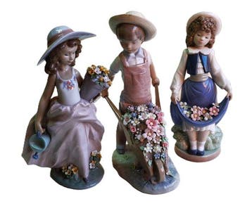 Nao by Lladró - Beeldje - NAO- Niños con carretilla y flores