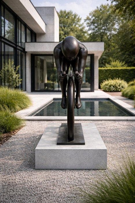 sculptuur, Cycliste contre-la-montre / Time Trial Cyclist –, Antiek en Kunst, Kunst | Designobjecten