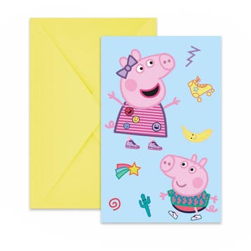 Peppa Pig Uitnodigingen 6st, Verzenden, Nieuw