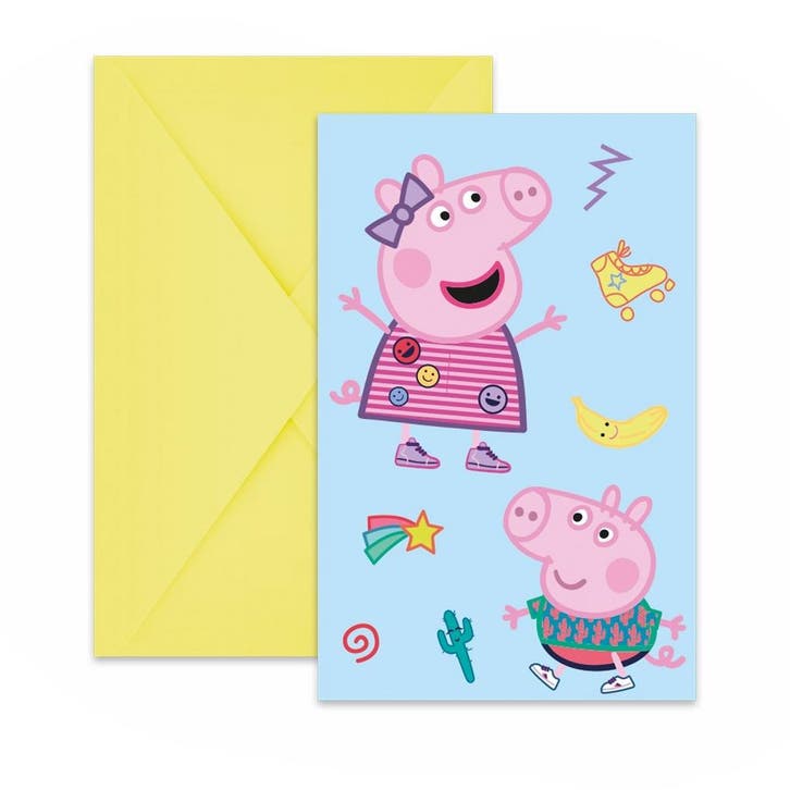 Peppa Pig Uitnodigingen 6st, Hobby & Loisirs créatifs, Articles de fête, Envoi