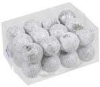 Kerstballen kunststof onbreekbaar white zilver combi 4 cm 24, Nieuw