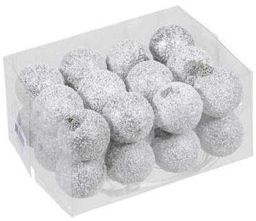 Kerstballen kunststof onbreekbaar white zilver combi 4 cm 24, Maison & Meubles, Accessoires pour la Maison | Plantes & Fleurs artificielles