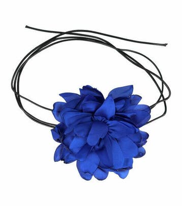 Haarband Bloem - Veter - Striklint - Blauw