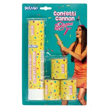 Confetti Kanon Gekleurd Hervulbaar 21cm, Verzenden