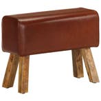 Bankje turnbok leer -36% retour deal! Snel zijn., Huis en Inrichting, Vintage geÃ¯nspireerd, Bruin, Verzenden, Nieuw
