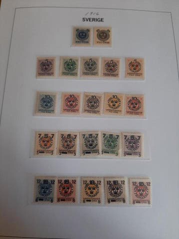 Zweden 1916/1989 - MNH ** collectie, Gestempeld
