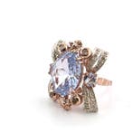 Zonder minimumprijs - Ring - 9 kt. Roségoud, Zilver Topaas -, Nieuw