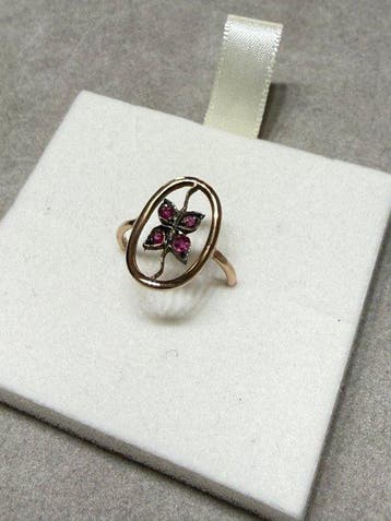 Zonder minimumprijs - Ring - 9 kt. Roségoud Robijn - Robijn, Nieuw