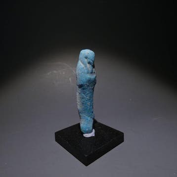 Oud-Egyptisch Faience Shabti. 6,5 cm hoog. Late Periode, 664