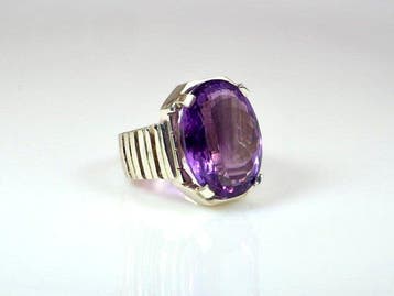 Sans prix de réserve - Bague Argent Améthyste, Nieuw