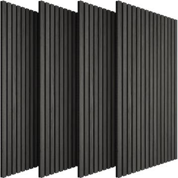 tectake Akoestische panelen Sonic Wall II houtlook - zwarte, Verzenden