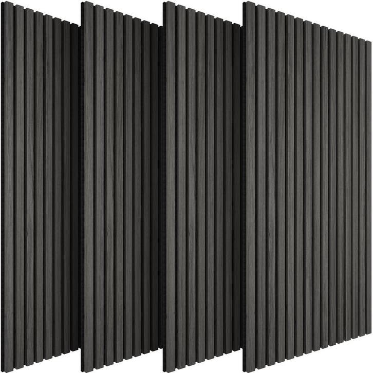 tectake Akoestische panelen Sonic Wall II houtlook - zwarte, Maison & Meubles, Bureaux, Envoi