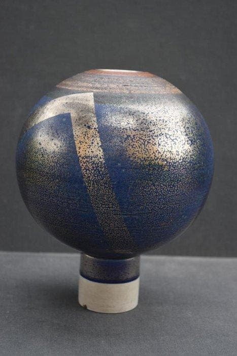 Derek Smith (1931-2019) - Vaas - Steengoed, Antiquités & Art, Antiquités | Verre & Cristal
