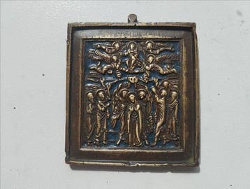 Icoon - Hemelvaart van Christus - brons,emaille
