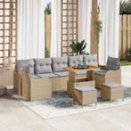 vidaXL Tuinbank Set met kussen met opslag 10 pcs Beige en, Verzenden, Nieuw