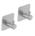 Differnz haak zelfklevend vierkant rvs mat chroom 2 stuks