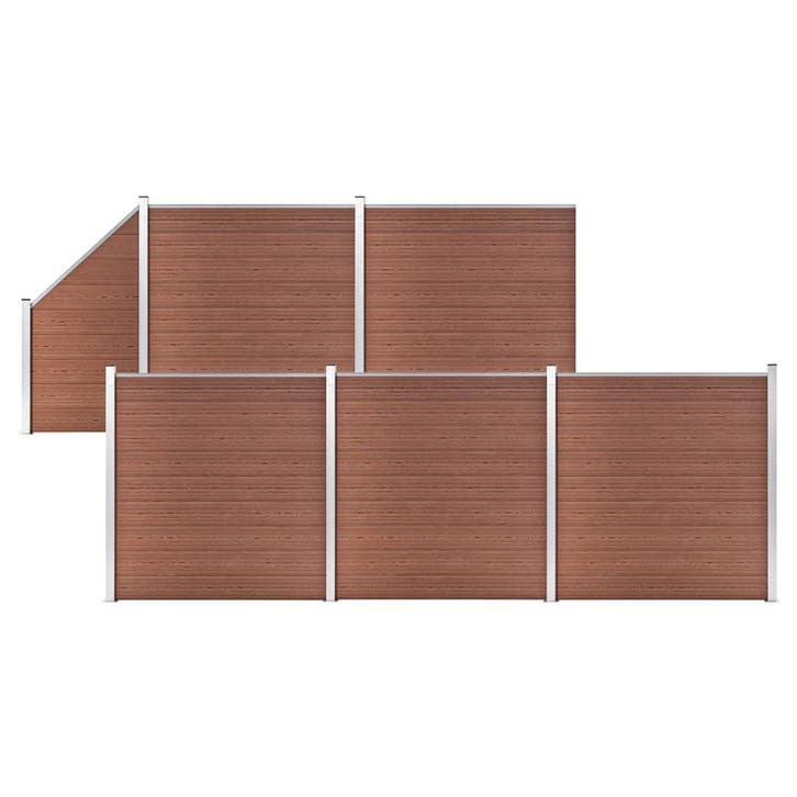 vidaXL Schuttingset 5 vierkant en 1 schuin 965x186 cm HKC, Tuin en Terras, Tuinhekken en Hekwerk, Nieuw, Verzenden