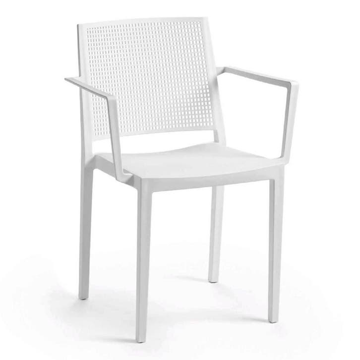 Stoel | Kunststof | Wit | In-/Outdoor | 570x540x830(h)mm, Zakelijke goederen, Horeca | Keukenapparatuur, Nieuw in verpakking, Verzenden
