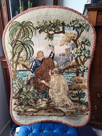 broderie en chenillé - Borduurwerk - 70 cm - 52 cm -