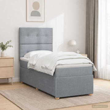 vidaXL Boxspringbed met matras Lichtgrijs 80 x 200 cm Stof, Verzenden, Nieuw