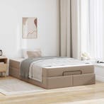 vidaXL Bedframe met matras Anders 2 pcs Tan PVC, Verzenden
