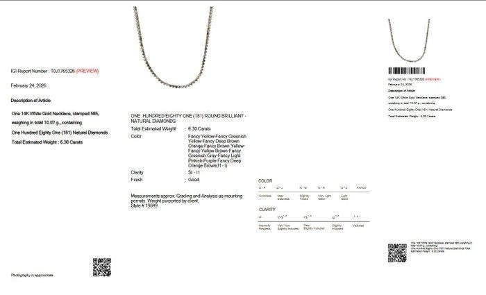Zonder minimumprijs - Halsketting - 14 karaat Witgoud -, Bijoux, Sacs & Beauté, Colliers