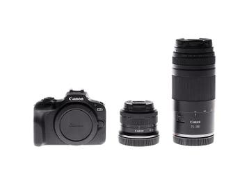 Canon -  Eos R100 Bk + Rf-s18-45 Rf75-300mm - Zwart, Verzenden, Nieuw, Canon, 4 t/m 7 keer