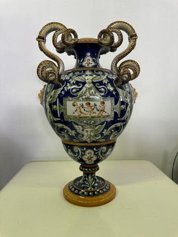 Richard Ginori - Vaas - Majolica - Met de slang