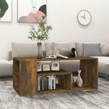 vidaXL Salontafel 100x50x40 cm bewerkt hout gerookt, Huis en Inrichting, Verzenden, Nieuw