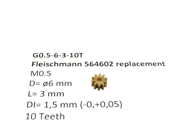 micromotor G0.5-6-3-10T tandwiel voor Fleischmann, Hobby en Vrije tijd, Modeltreinen | H0, Gelijkstroom, Overige typen, Nieuw