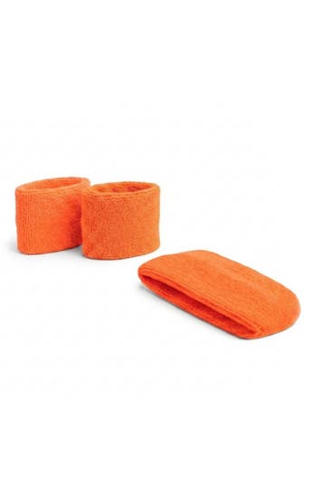 KIMU® Kind Zweetbandjes Set Oranje Kinder Hoofdband Polsband, Ophalen of Verzenden