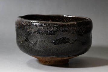 Chawan noir Raku - Céramique - Kato Sekishun (,