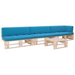 vidaXL 4-delige Loungeset pallet met kussens geïmpregneerd, Verzenden, Nieuw, Loungeset