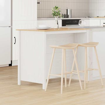 vidaXL Keuken Eilanden HILL Wit 112 x 66 x 90 cm Massief, Verzenden